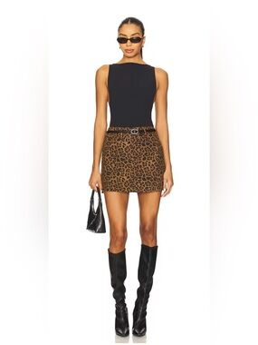 ASTR The Label Leopard Print Mini Skirt – Size Large – Worn Once-From Revolve